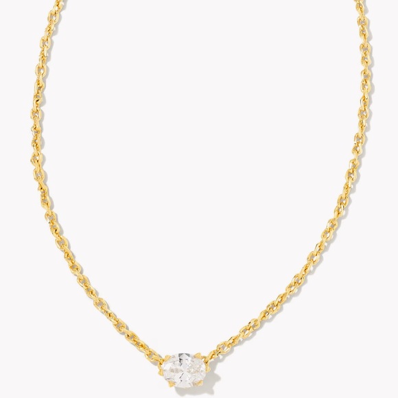 Kendra Scott Cailin Gold Adjustable Pendant Necklace and Earrings Set Crystal CZ - Picture 6 of 7